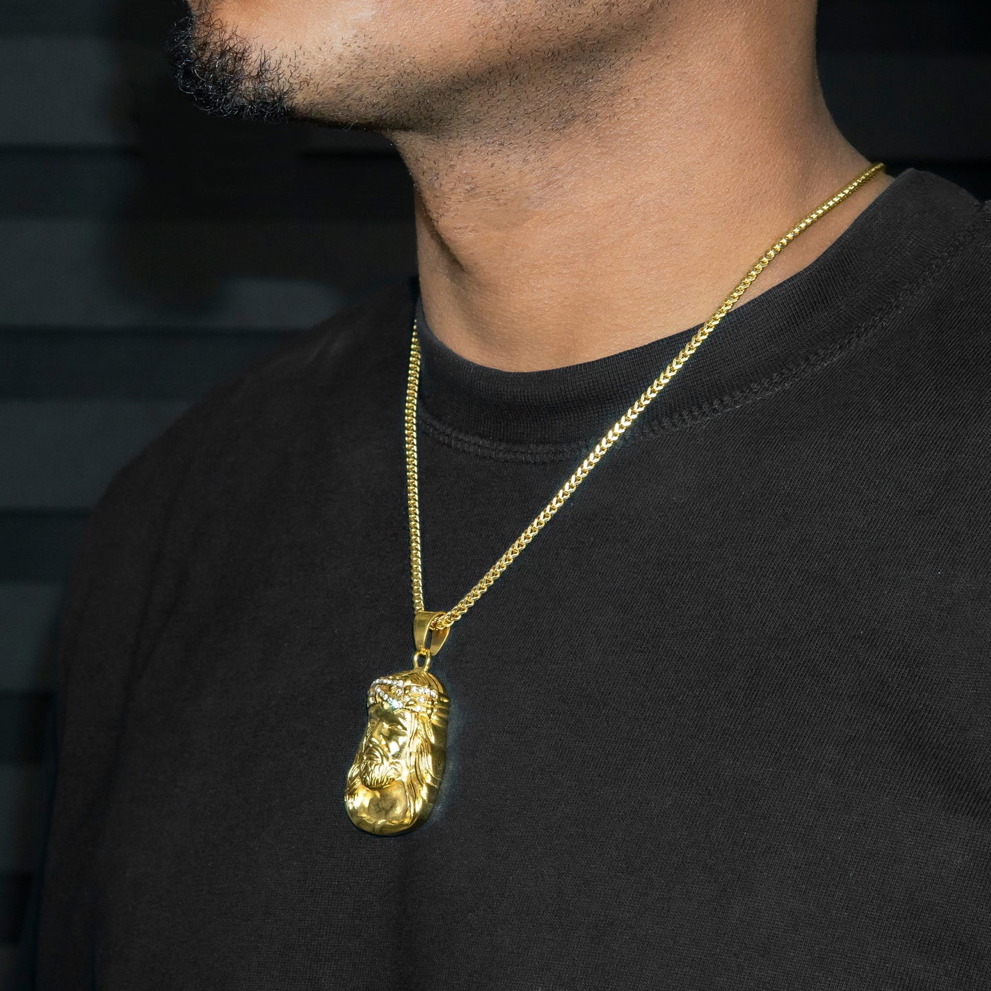 Mens Jewelry - 14K Gold Jesus Head Necklace | Appx. 23 Grams