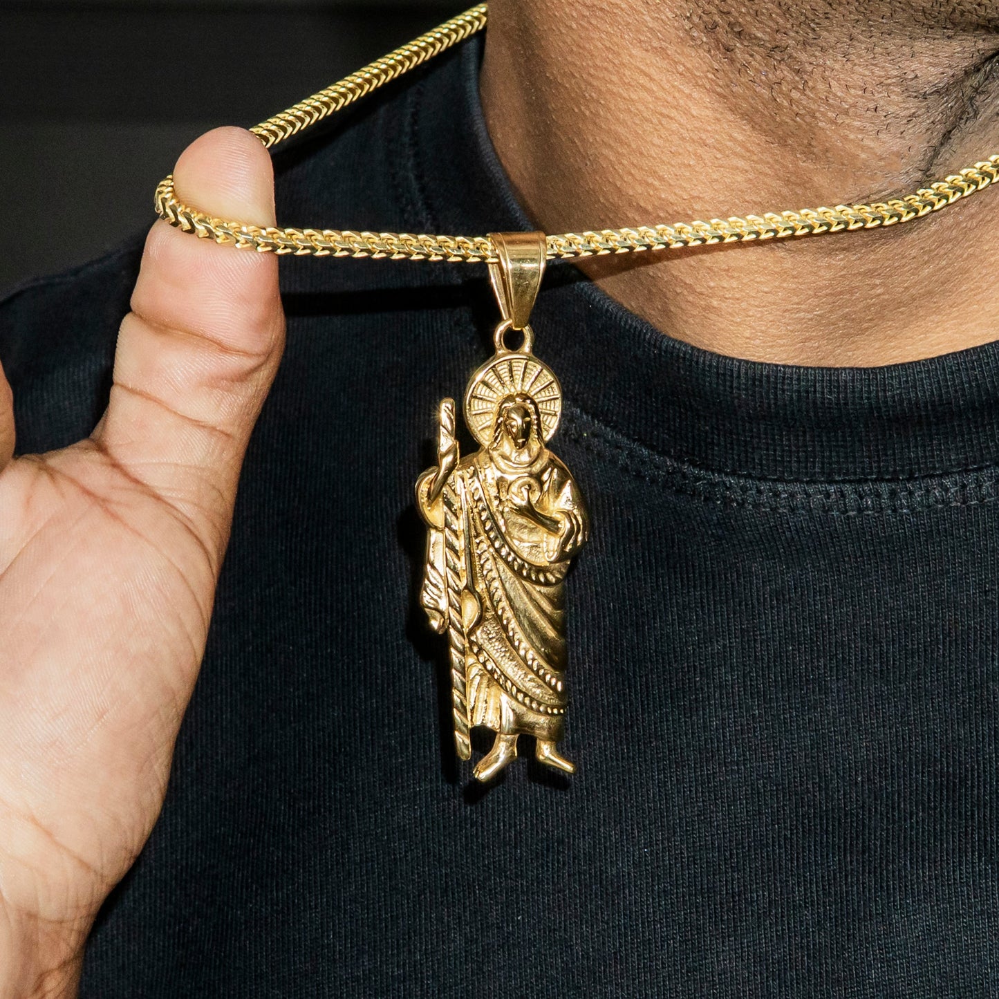 Mens Jewelry - 14K Gold Jesus Necklace | Appx. 22 Grams