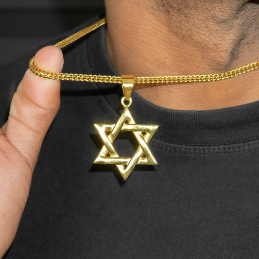 Mens Jewelry - 14K Gold Star of David Necklace | Appx. 12 Grams