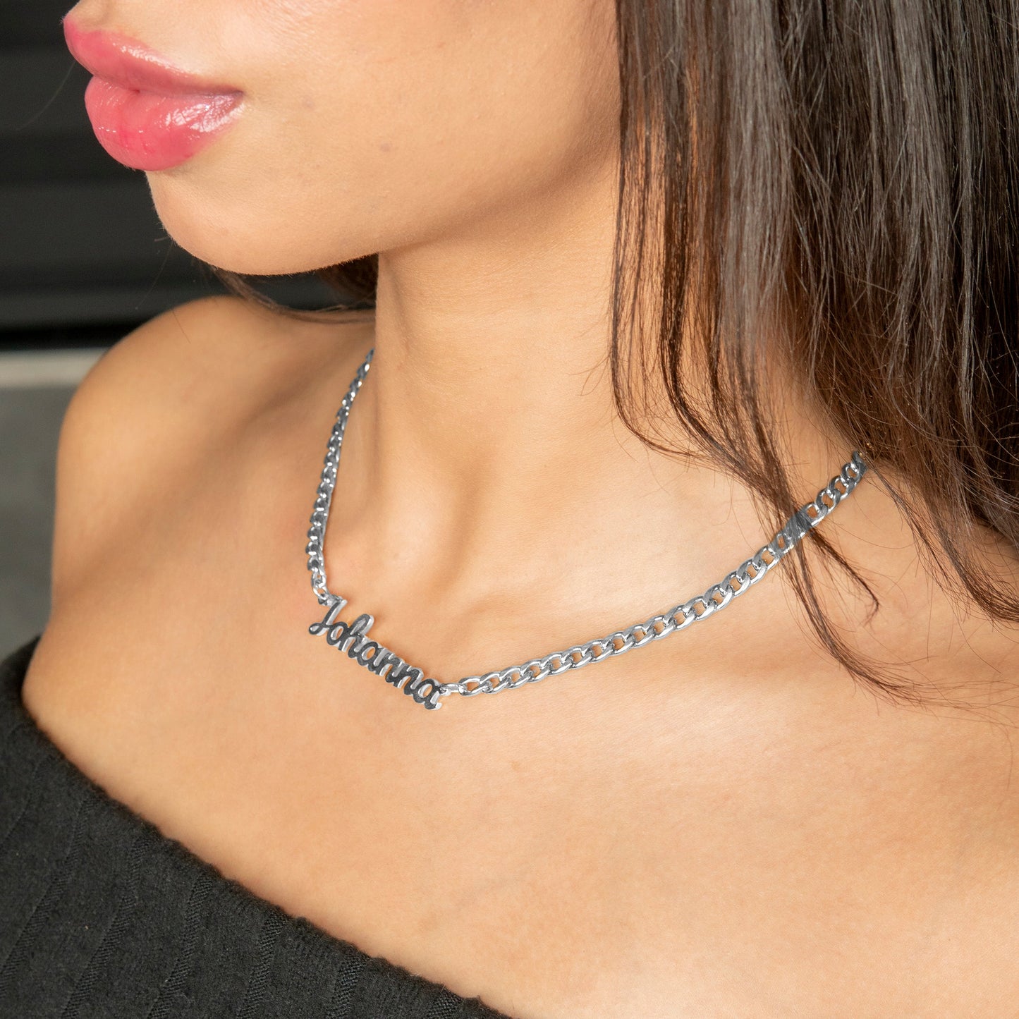 Women Jewelry - White Gold Name Necklace | Style # N01