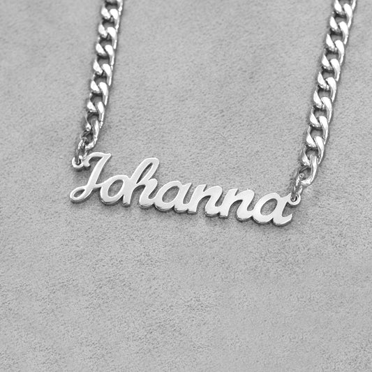 Women Jewelry - White Gold Name Necklace | Style # N01