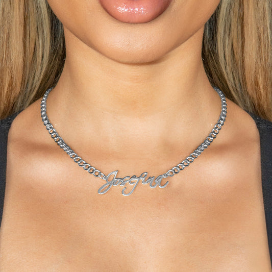 Women Jewelry - White Gold Name Necklace | Style # N25