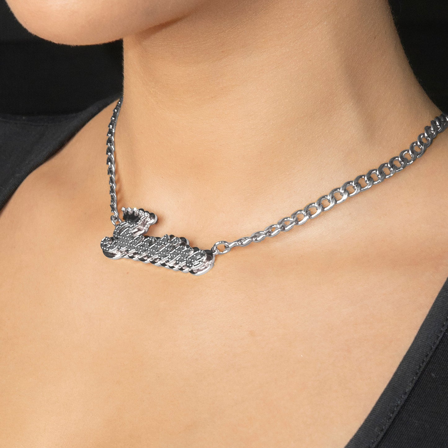 Women Jewelry - White Gold Name Necklace | Style # N34
