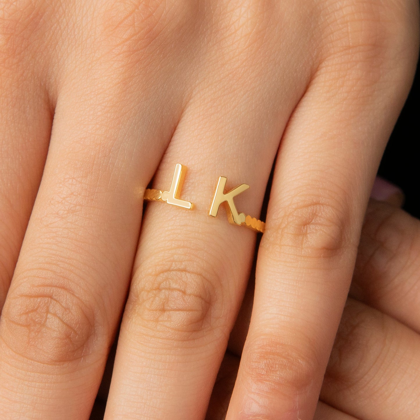 Women Jewelry - Gold Initial Ring | Style # R27