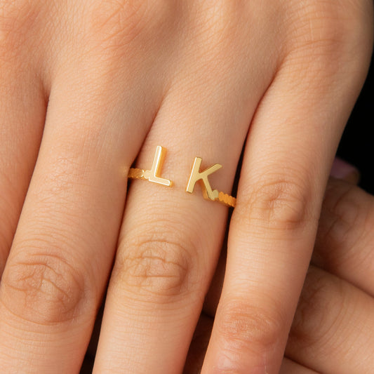 Women Jewelry - Gold Initial Ring | Style # R27