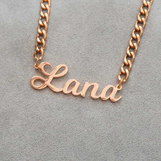 Women Jewelry - Rose Gold Name Necklace | Style # N04