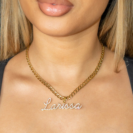 Women Jewelry - Iced Out VVS Name Necklace | Style # N26