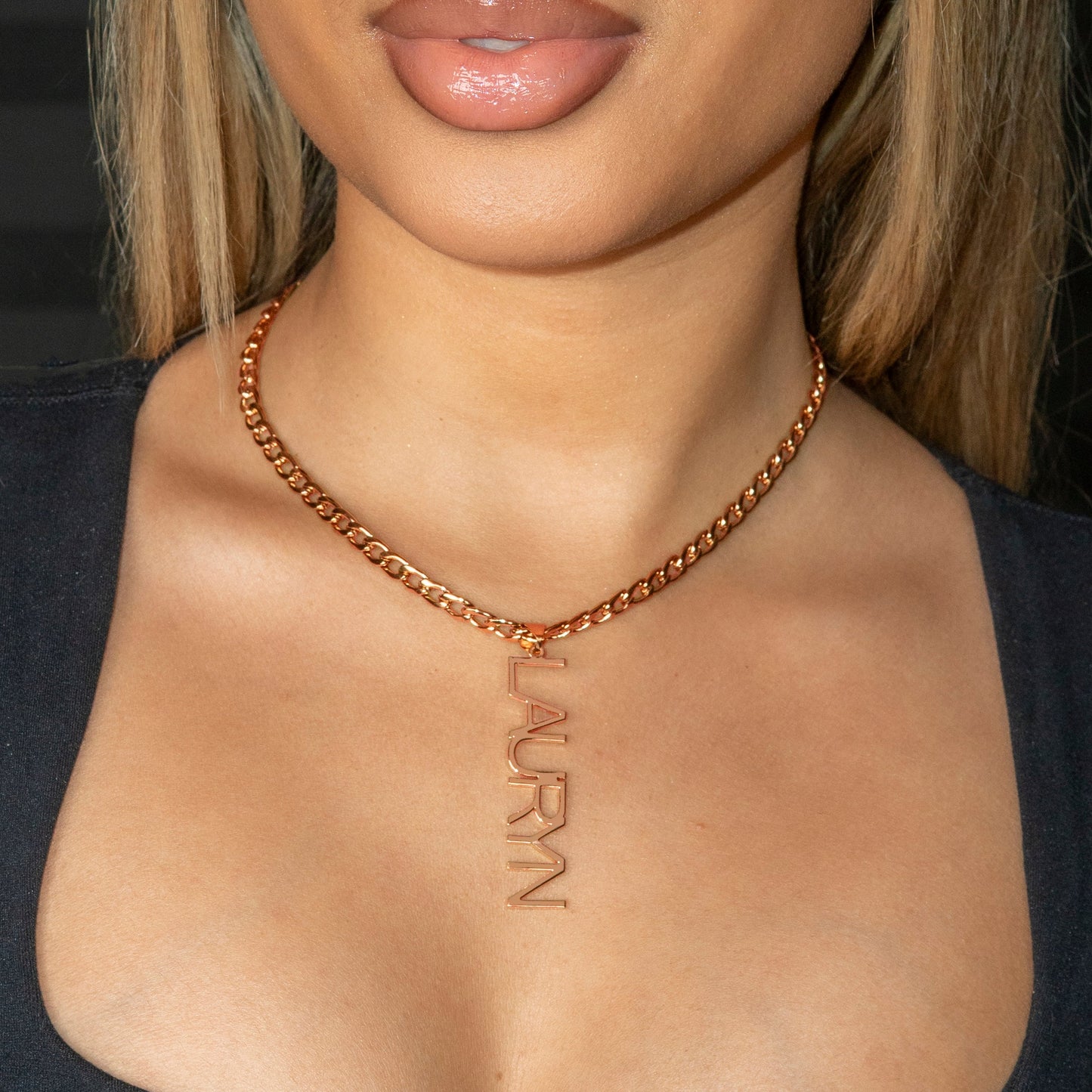 Women Jewelry - Rose Gold Name Necklace | Style # N12