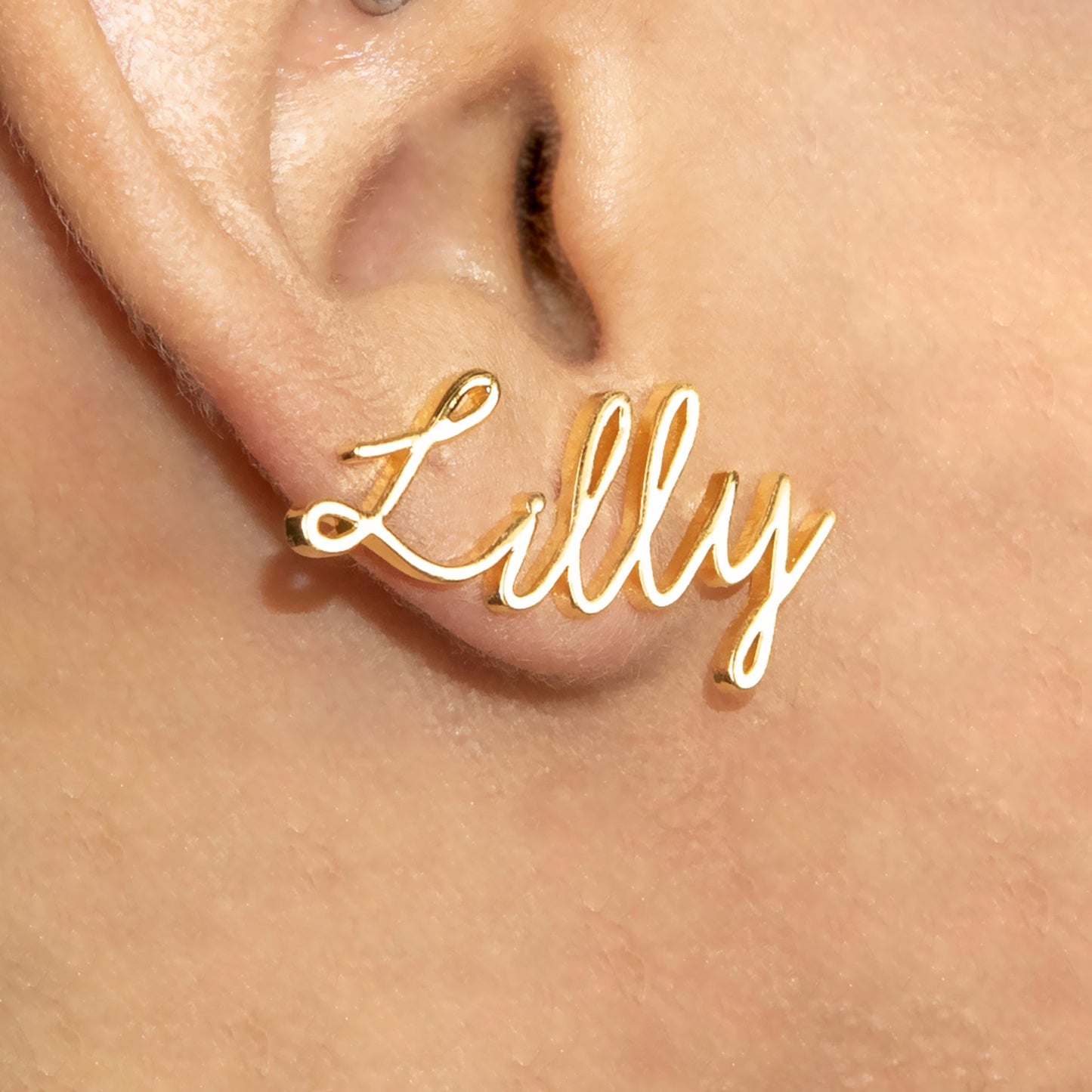 Women Jewelry - 14K Gold Name Plate Earrings | Style # E10