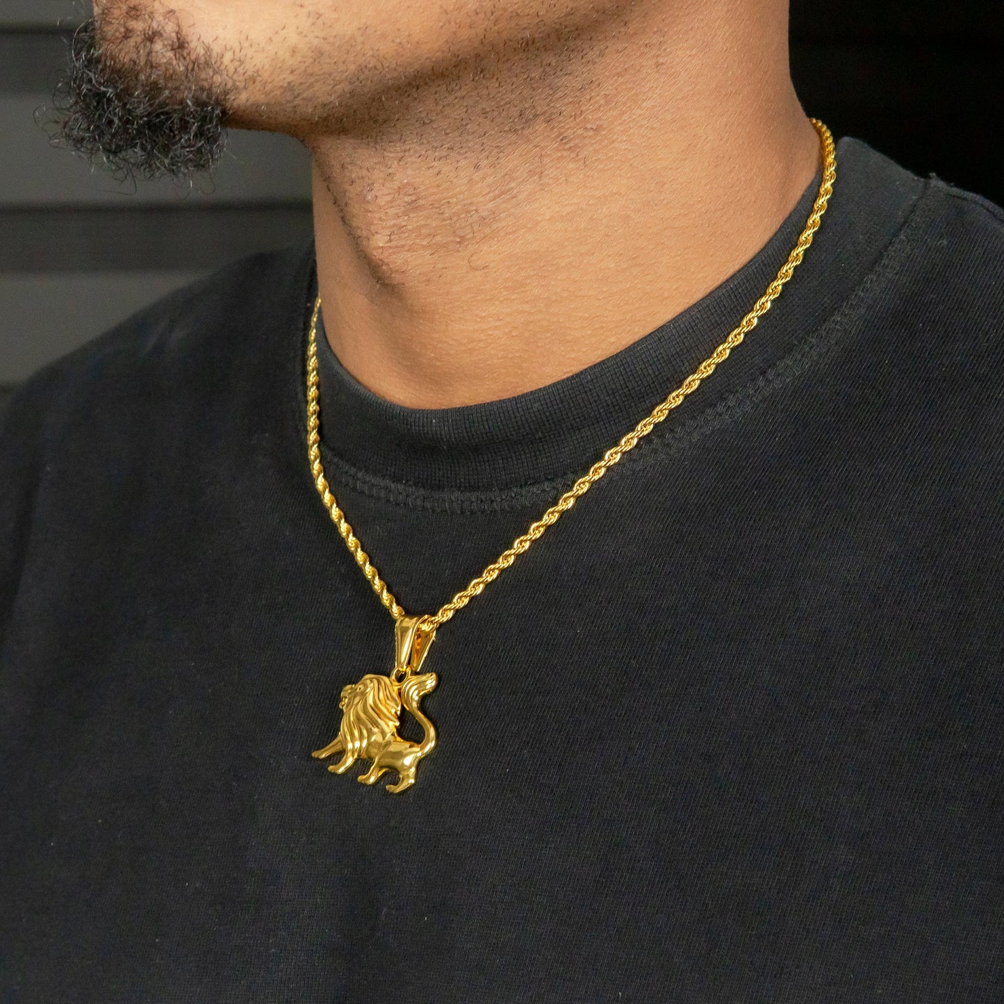 Mens Jewelry - 14K Gold Lion Necklace | Appx. 8.4 Grams
