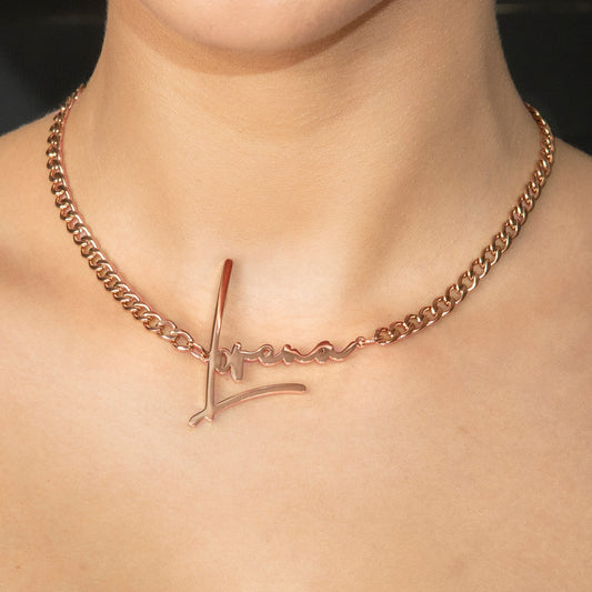 Women Jewelry - Rose Gold Name Necklace | Style # N30