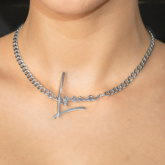 Women Jewelry - White Gold Name Necklace | Style # N30