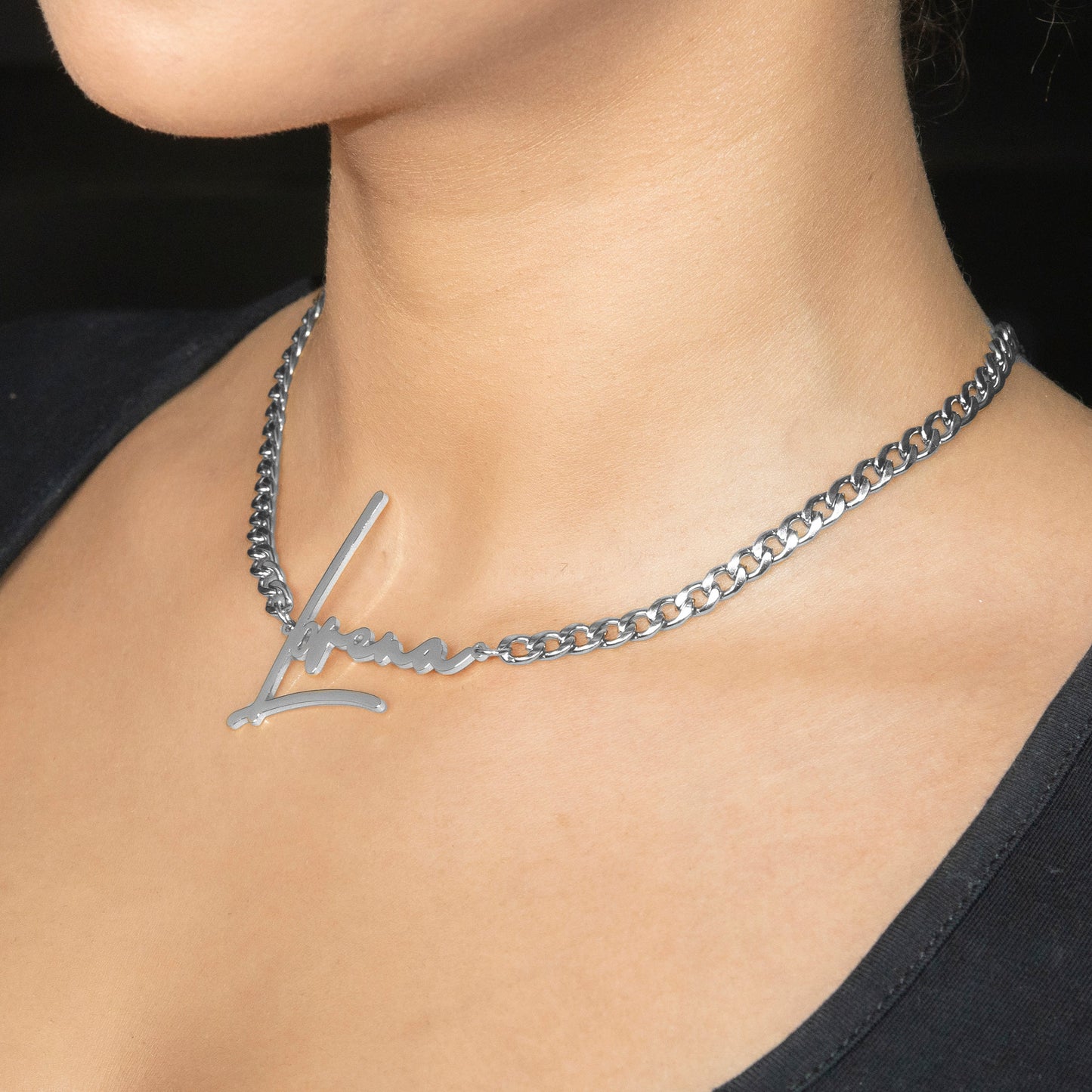 Women Jewelry - White Gold Name Necklace | Style # N30