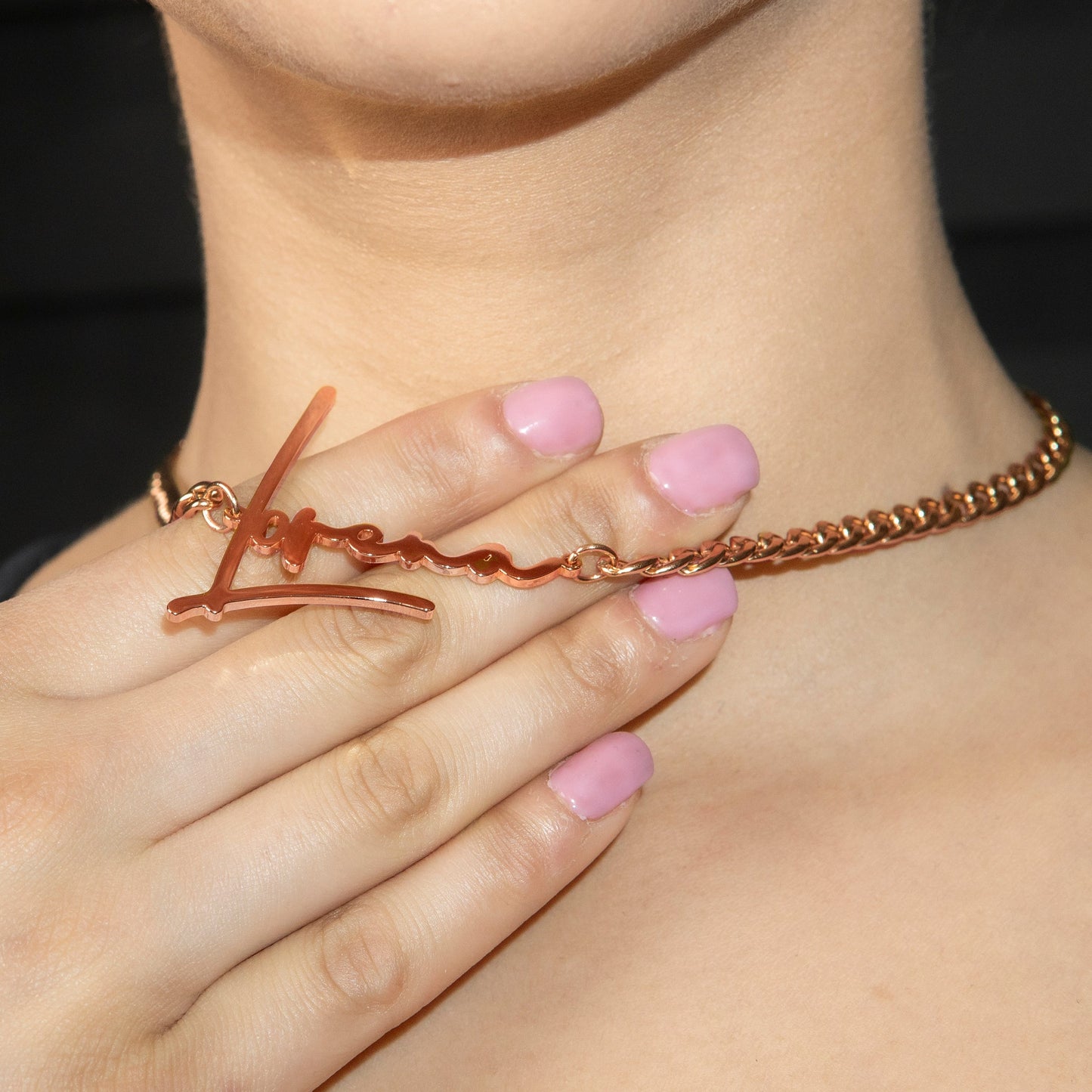 Women Jewelry - Rose Gold Name Necklace | Style # N30
