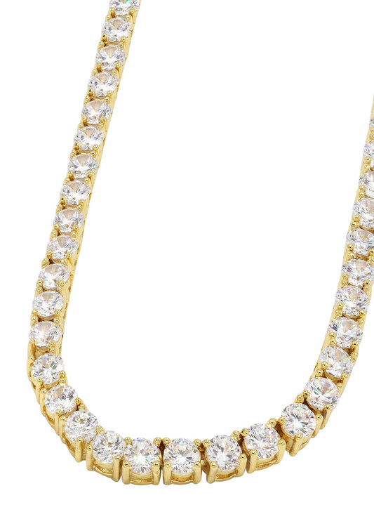 Womens Jewelry - Gold Iced Out VVS Tennis Chain