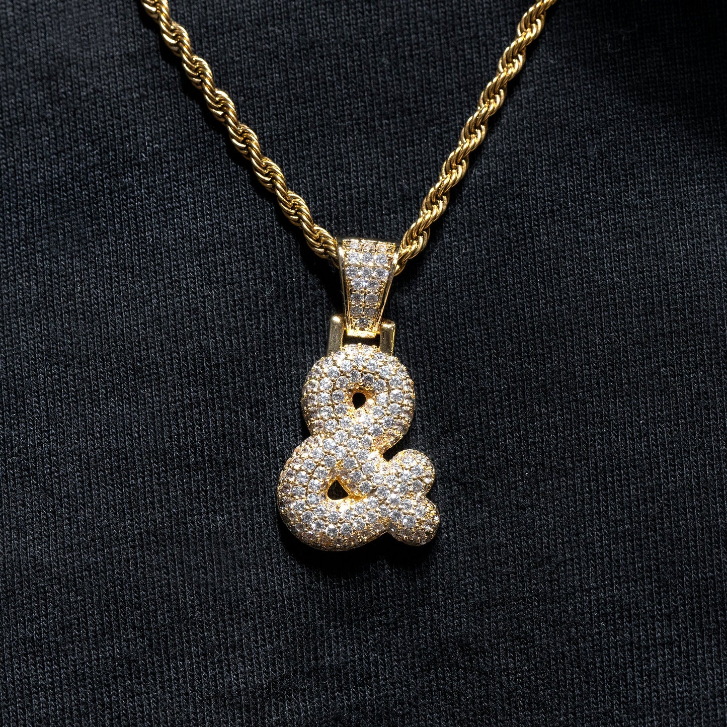 Mens Jewelry - 14K Gold Iced Out VVS & Symbol Necklace | 7.8 Grams