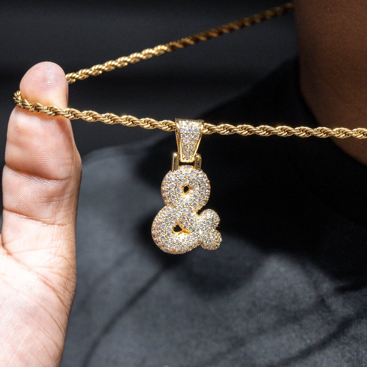 Mens Jewelry - 14K Gold Iced Out VVS & Symbol Necklace | 7.8 Grams