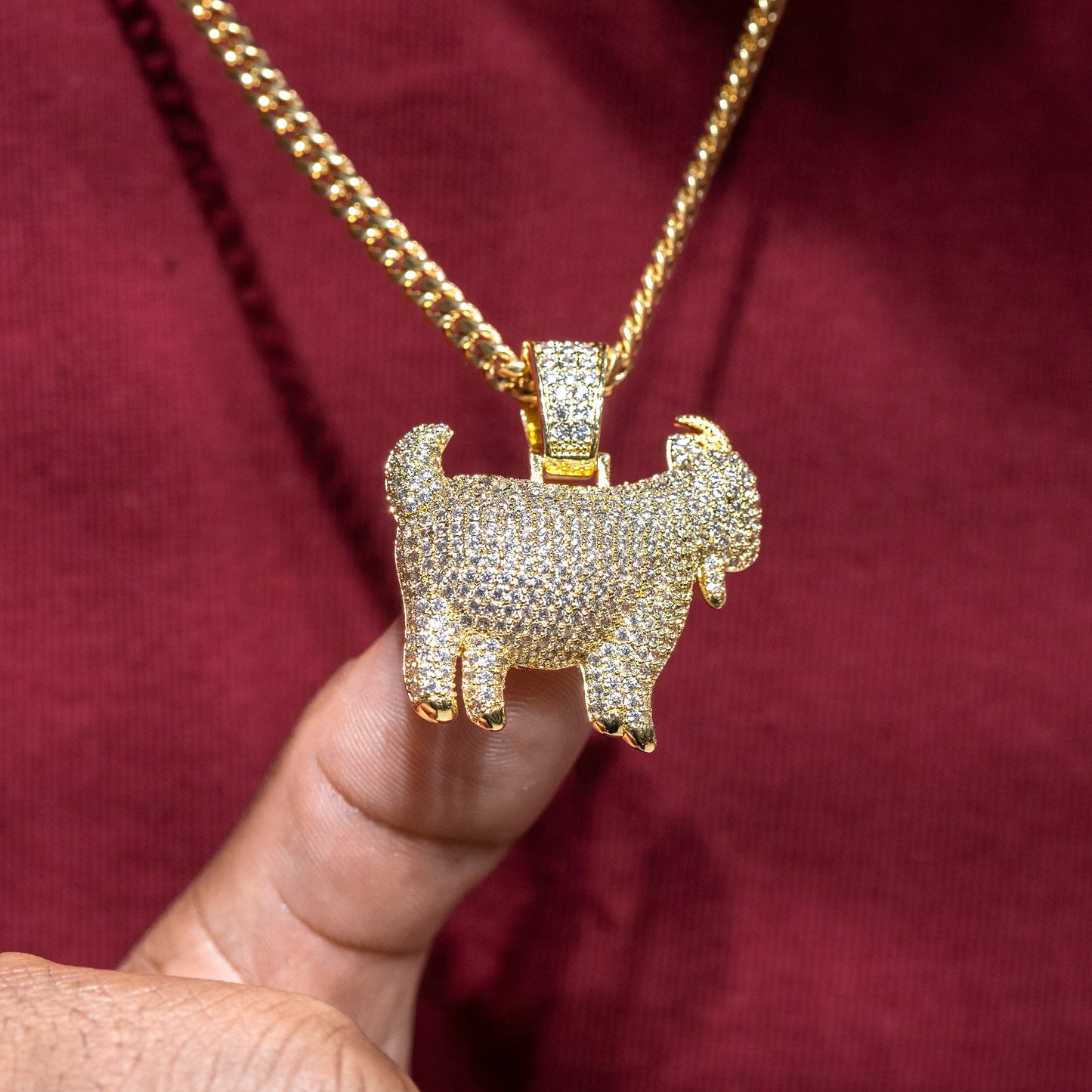 Mens Jewelry - Iced Out VVS Goat Pendant | 9 Grams