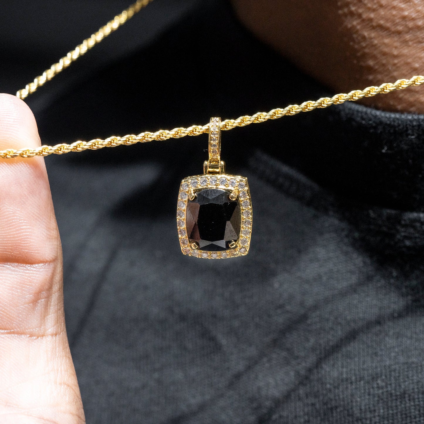 Mens Jewelry - Iced Out VVS Onyx Pendant | 5 Grams
