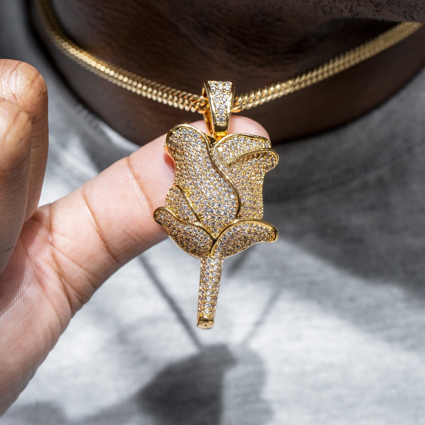 Mens Jewelry - Iced Out VVS Rose Pendant | 15.5 Grams