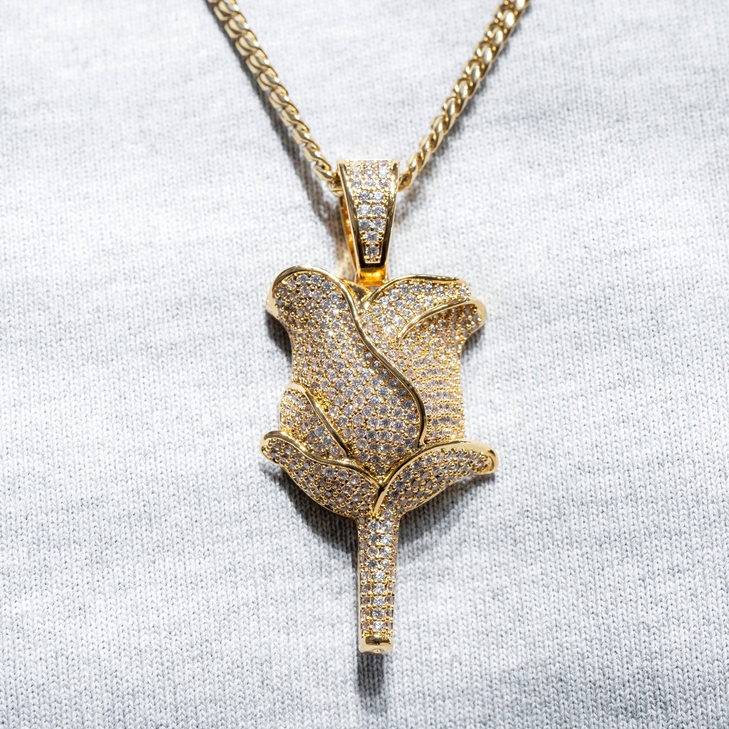 Mens Jewelry - Iced Out VVS Rose Pendant | 15.5 Grams
