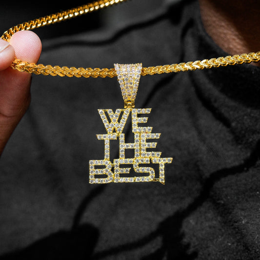 Mens Jewelry -  Gold Iced Out VVS We The Best Necklace | Appx. 16.4 Grams