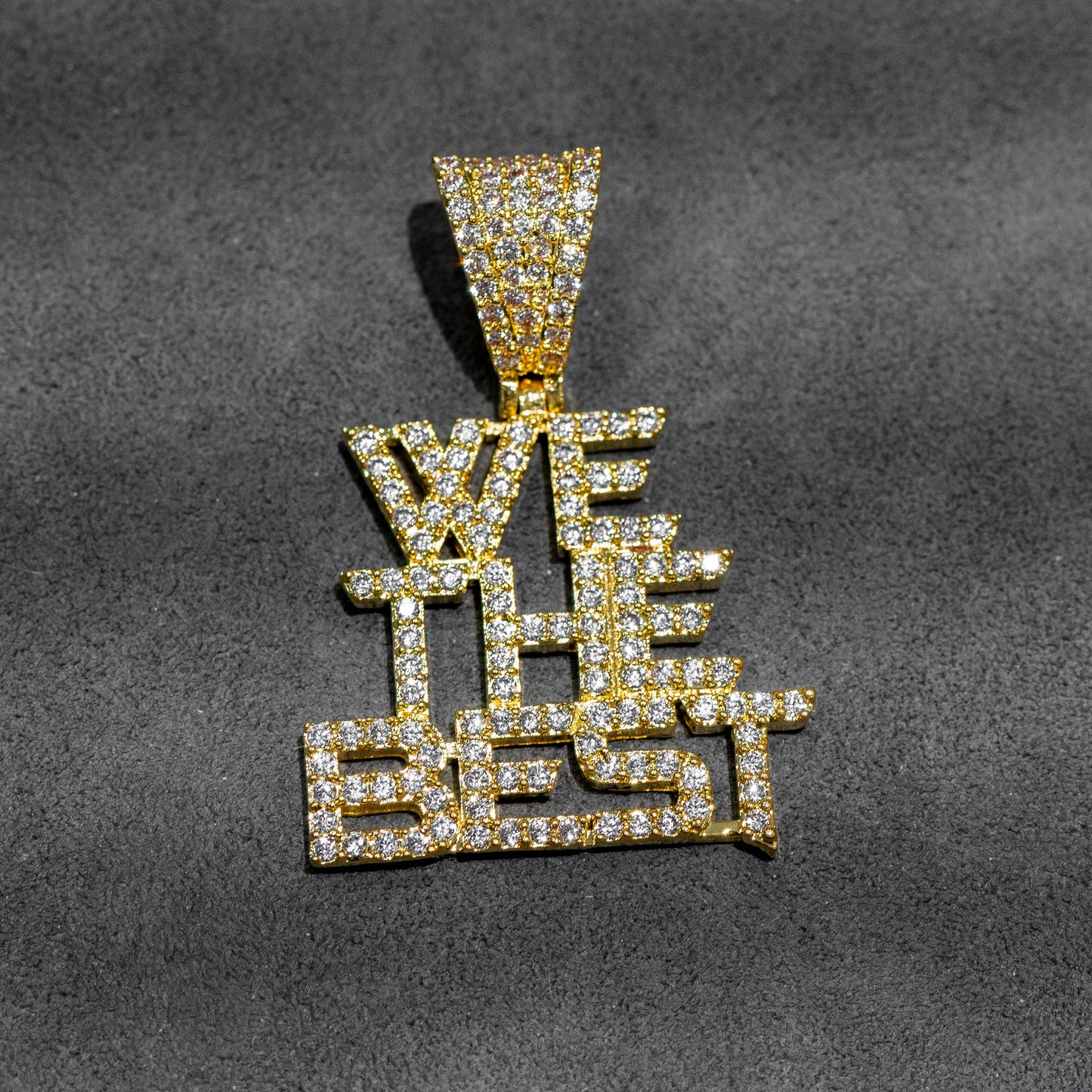 Mens Jewelry -  Gold Iced Out VVS We The Best Necklace | Appx. 16.4 Grams