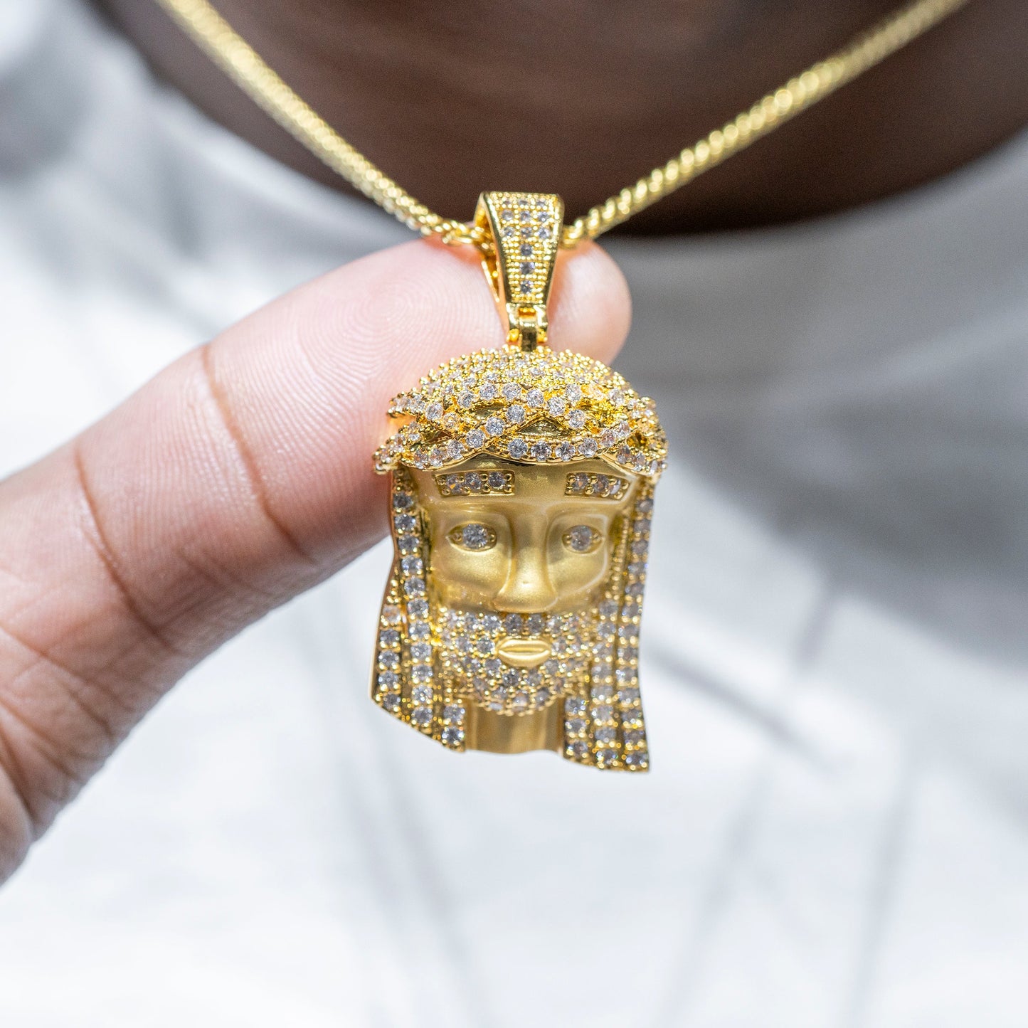 Mens Jewelry - Iced Out VVS Jesus Head Pendant | 10.8 Grams