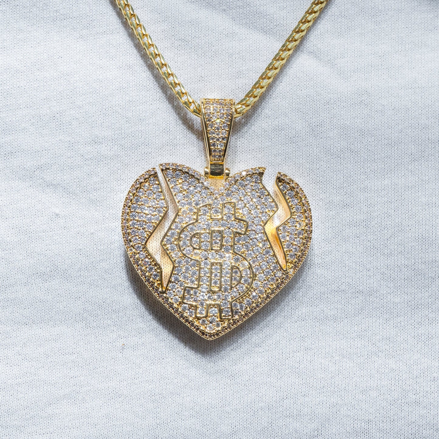 Mens Jewelry - Iced Out VVS Broken Heart Pendant | 40 Grams