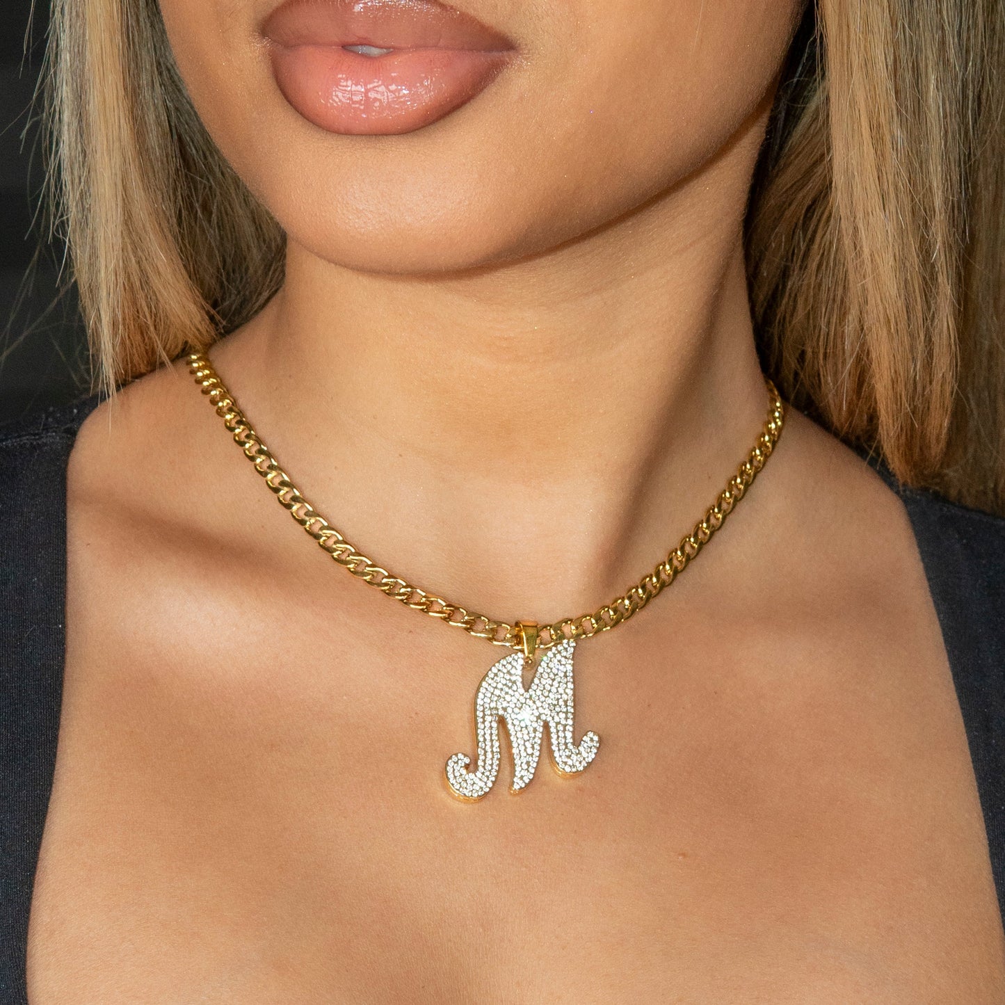 Women Jewelry - Initial Iced Out VVS Necklace | Style # 48