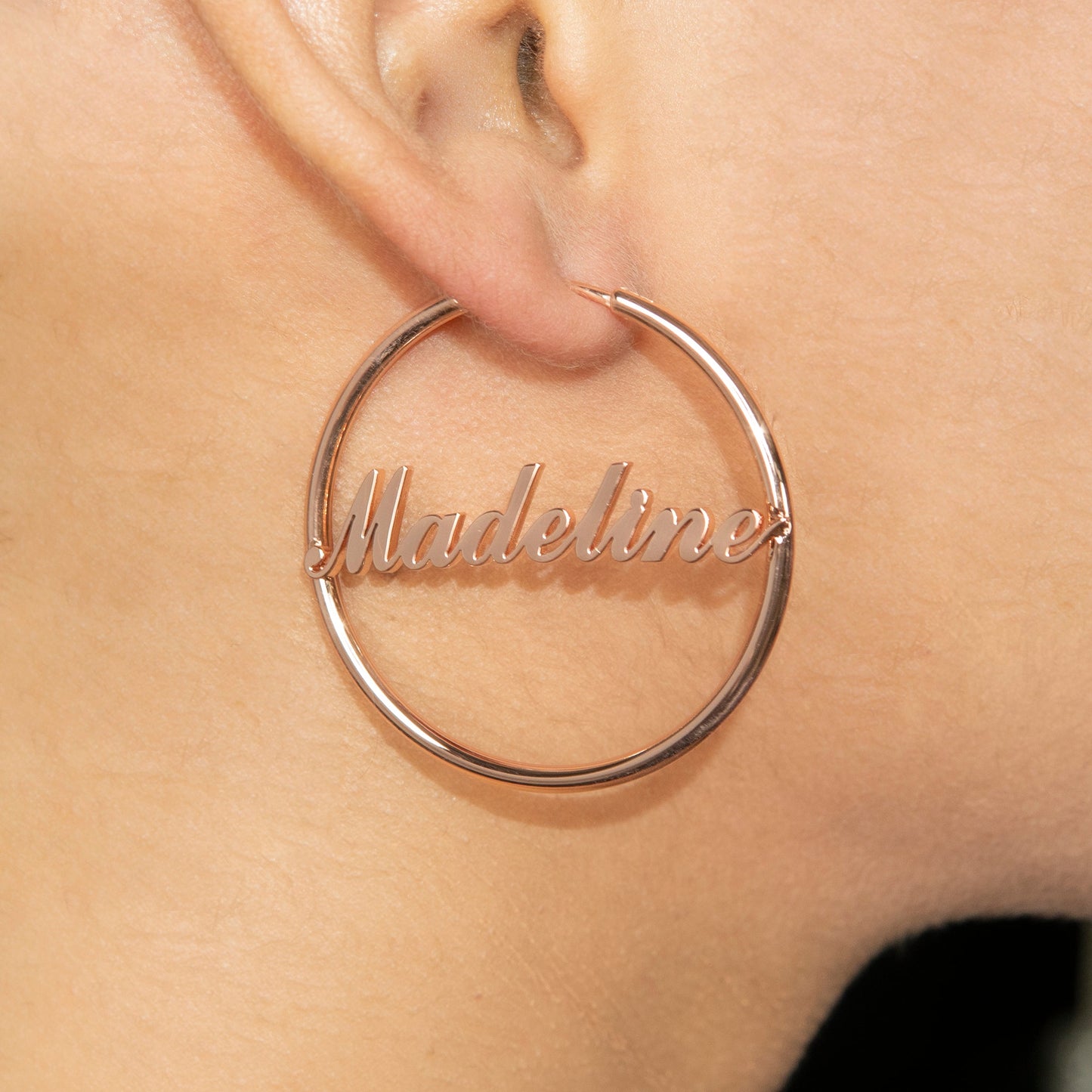 Women Jewelry - 14K Rose Gold Hoop Earrings | Style # E08