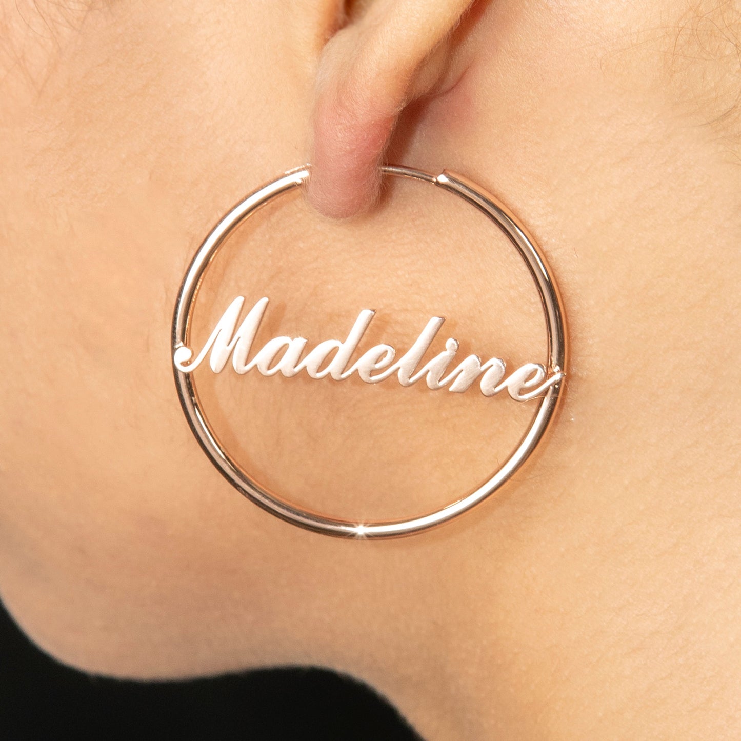 Women Jewelry - 14K Rose Gold Hoop Earrings | Style # E08
