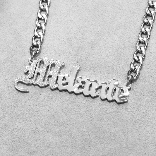 Women Jewelry - White Gold Name Necklace | Style # N09