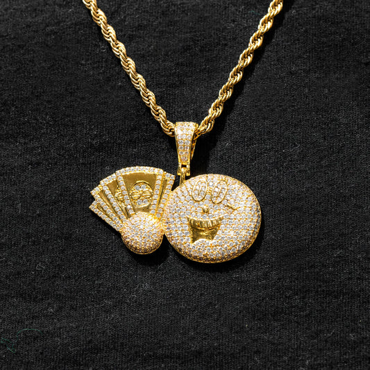 Mens Jewelry - Iced Out VVS Money Emoji Pendant | 17.8 Grams