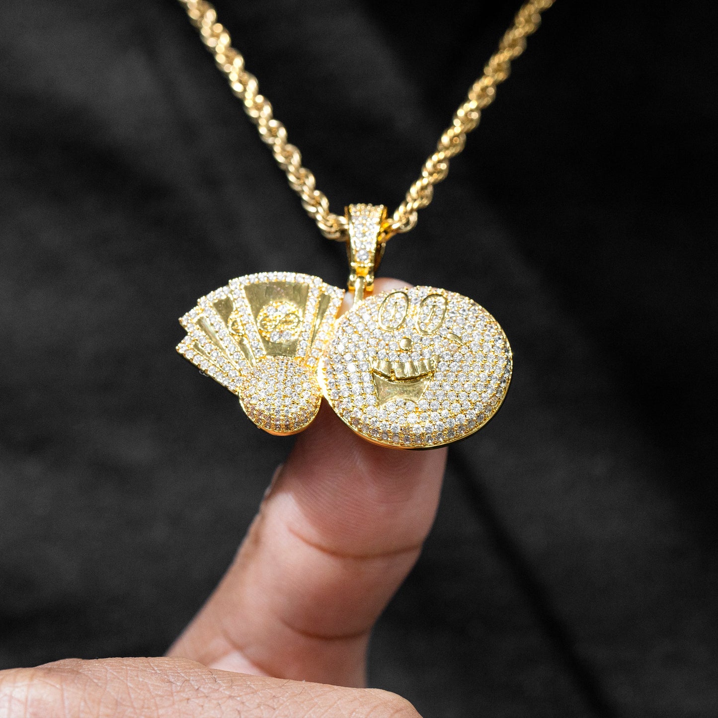Mens Jewelry - Iced Out VVS Money Emoji Pendant | 17.8 Grams