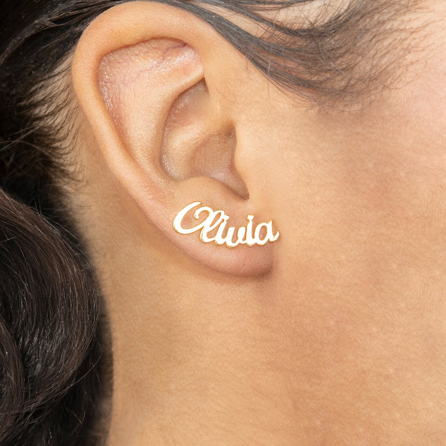 Women Jewelry - 14K Gold Name Earrings | Style # E17