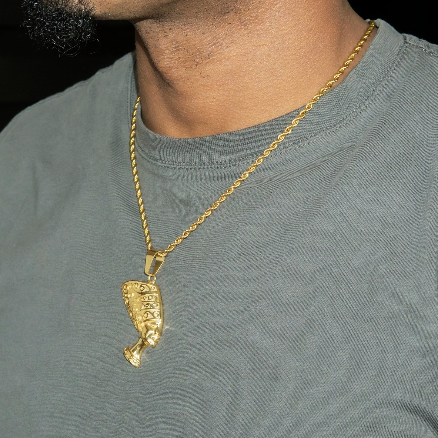 Mens Jewelry - 14K Gold Egyptian Pharaoh Necklace | Appx. 16 Grams