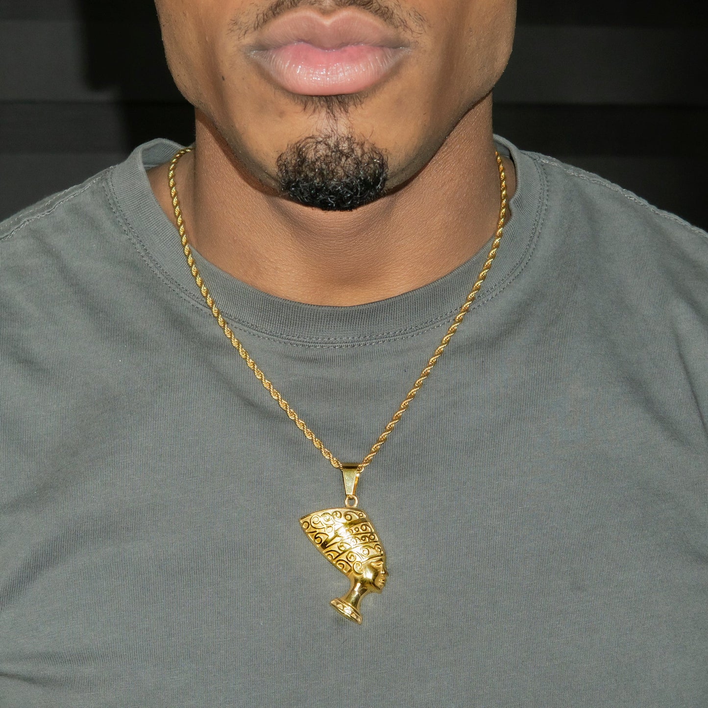 Mens Jewelry - 14K Gold Egyptian Pharaoh Necklace | Appx. 16 Grams
