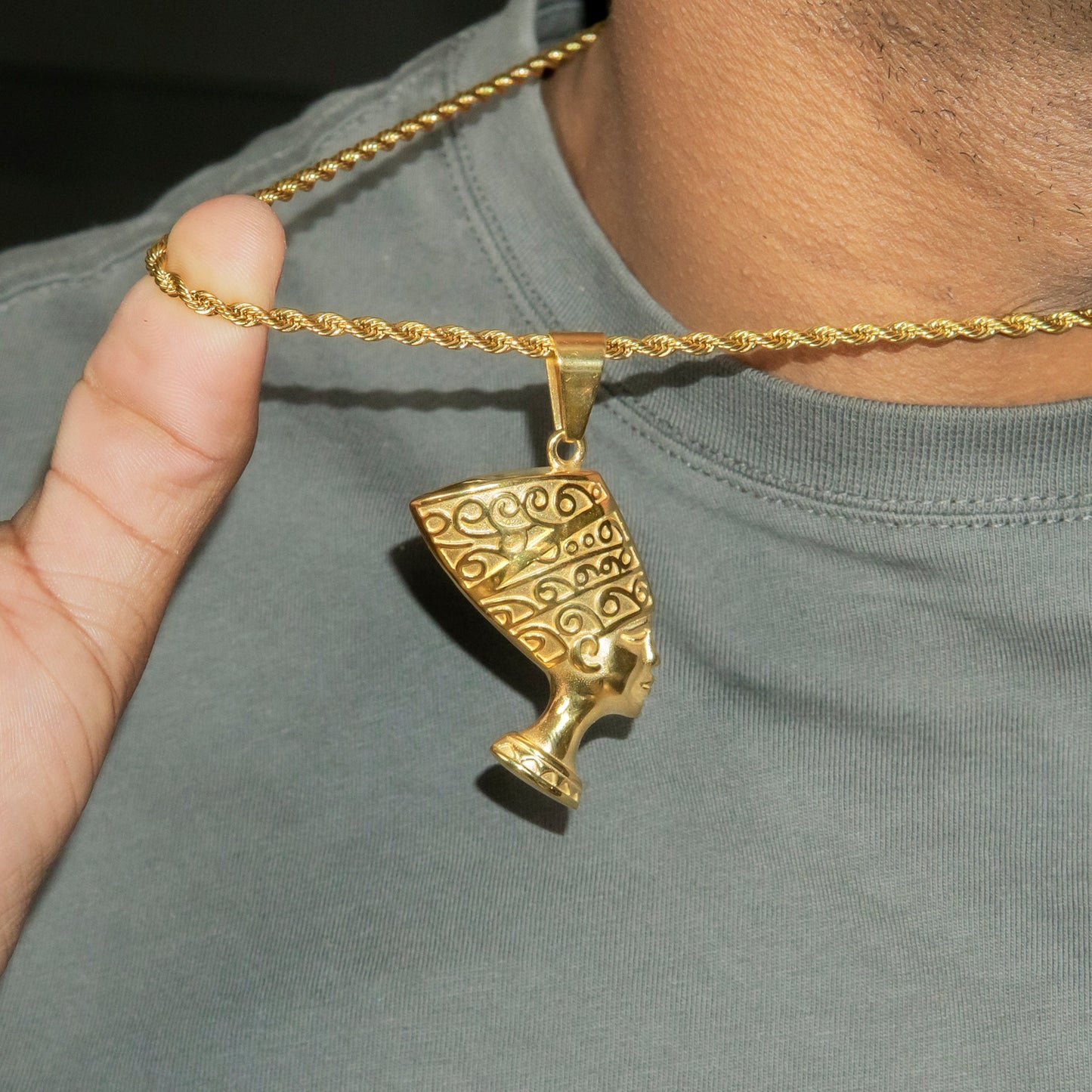 Mens Jewelry - 14K Gold Egyptian Pharaoh Necklace | Appx. 16 Grams