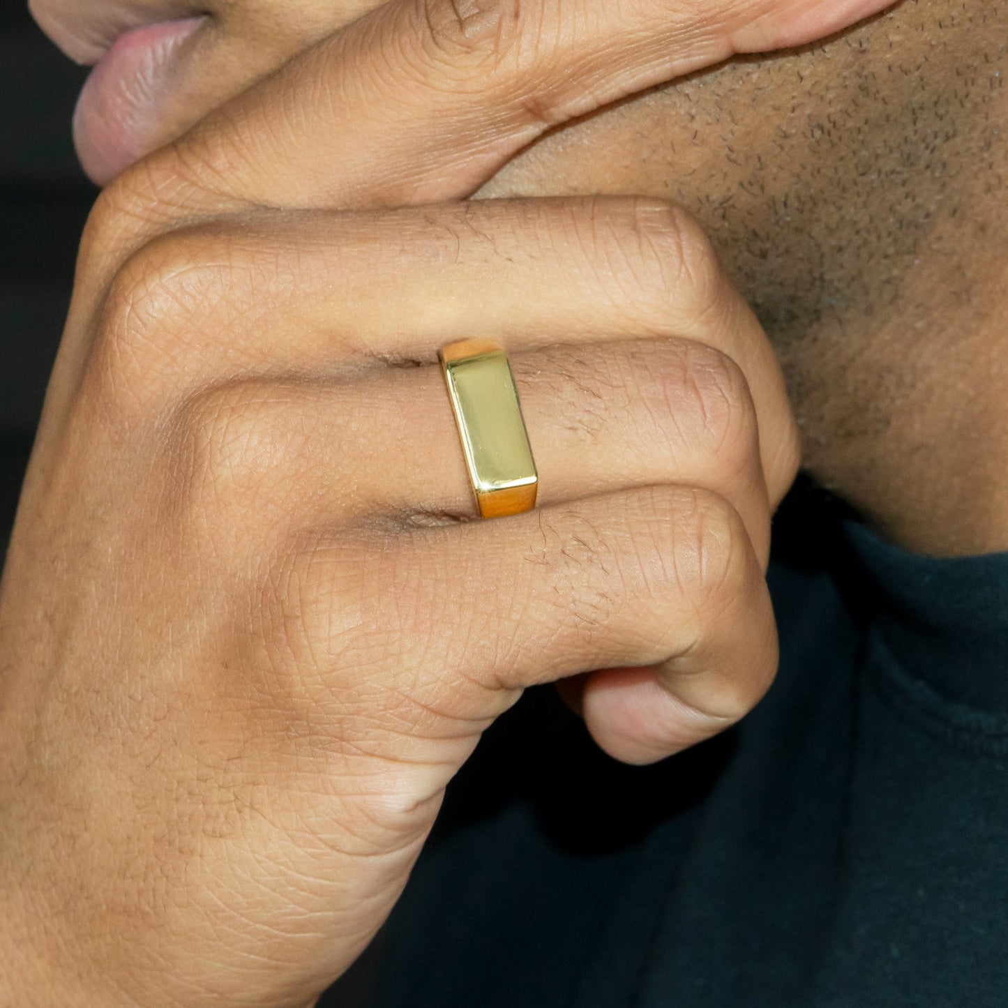 Mens Jewelry - Signet Gold Pinky Ring | 7 Grams