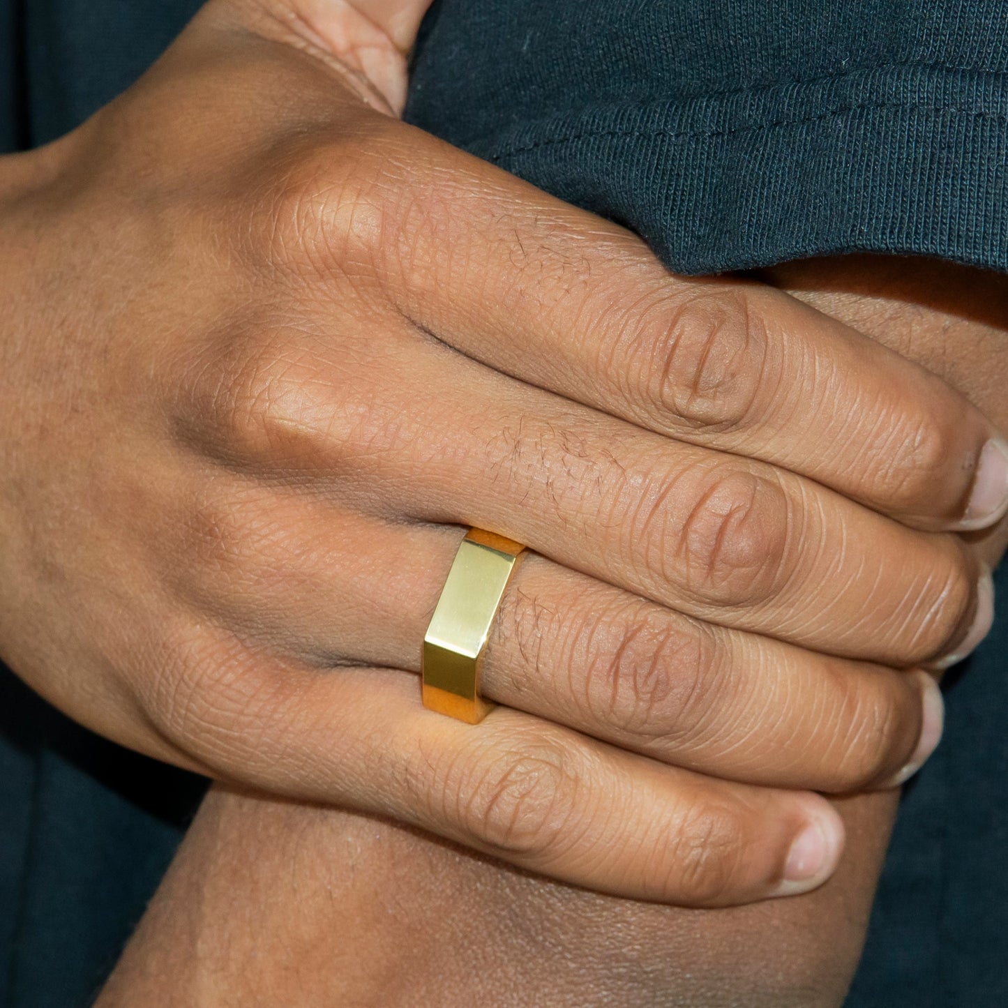 Mens Jewelry - Hexagon Gold Wedding Ring | 8 Grams