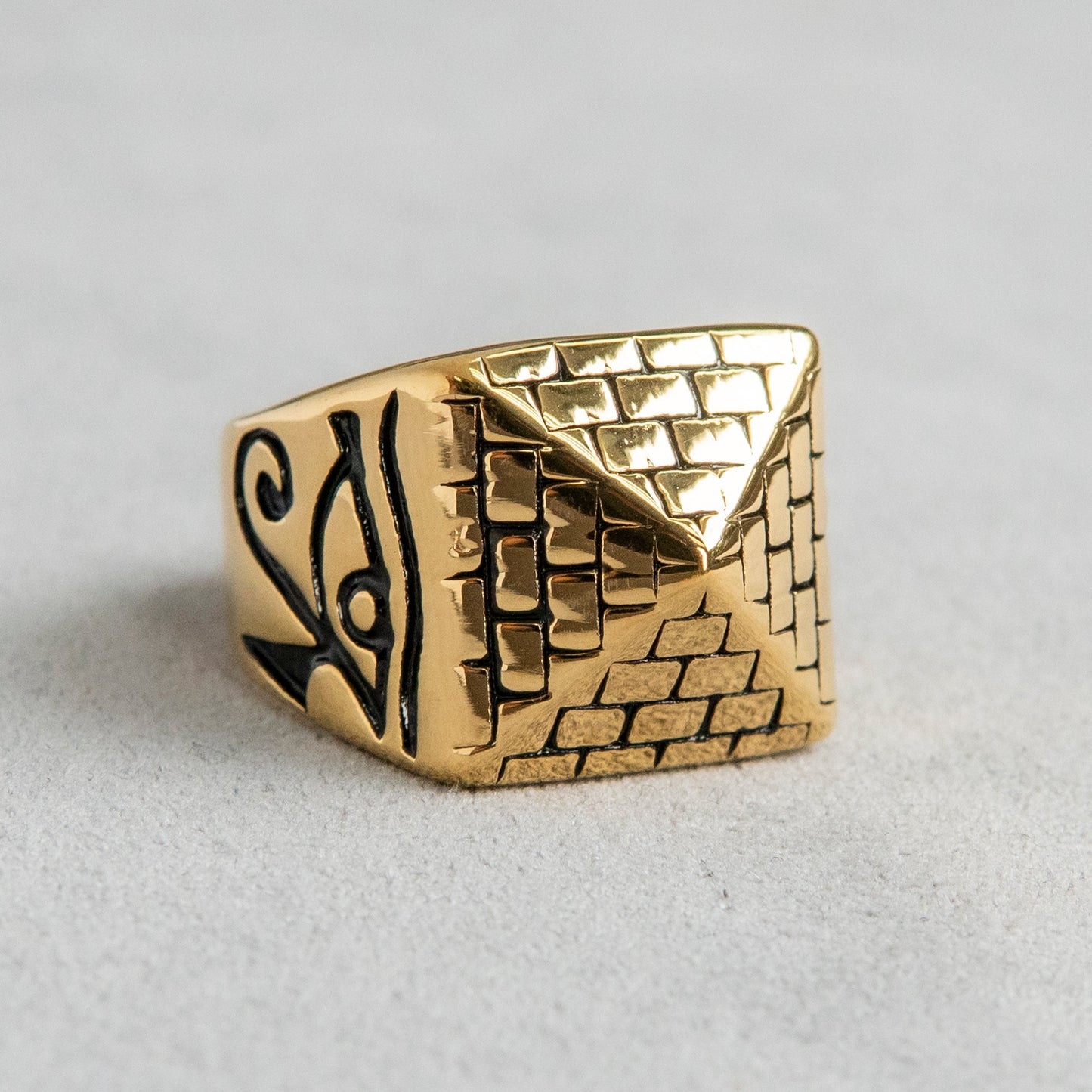 Mens Jewelry - Pyramid Gold Pinky Ring | 20 Grams