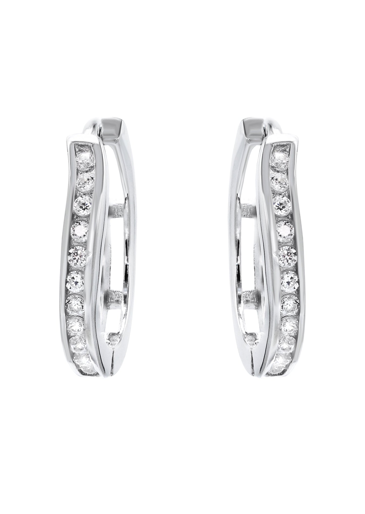 Mens Jewelry - Silver Round Iced Out VVS Stud Earrings for Men | Appx. 1.5 Grams