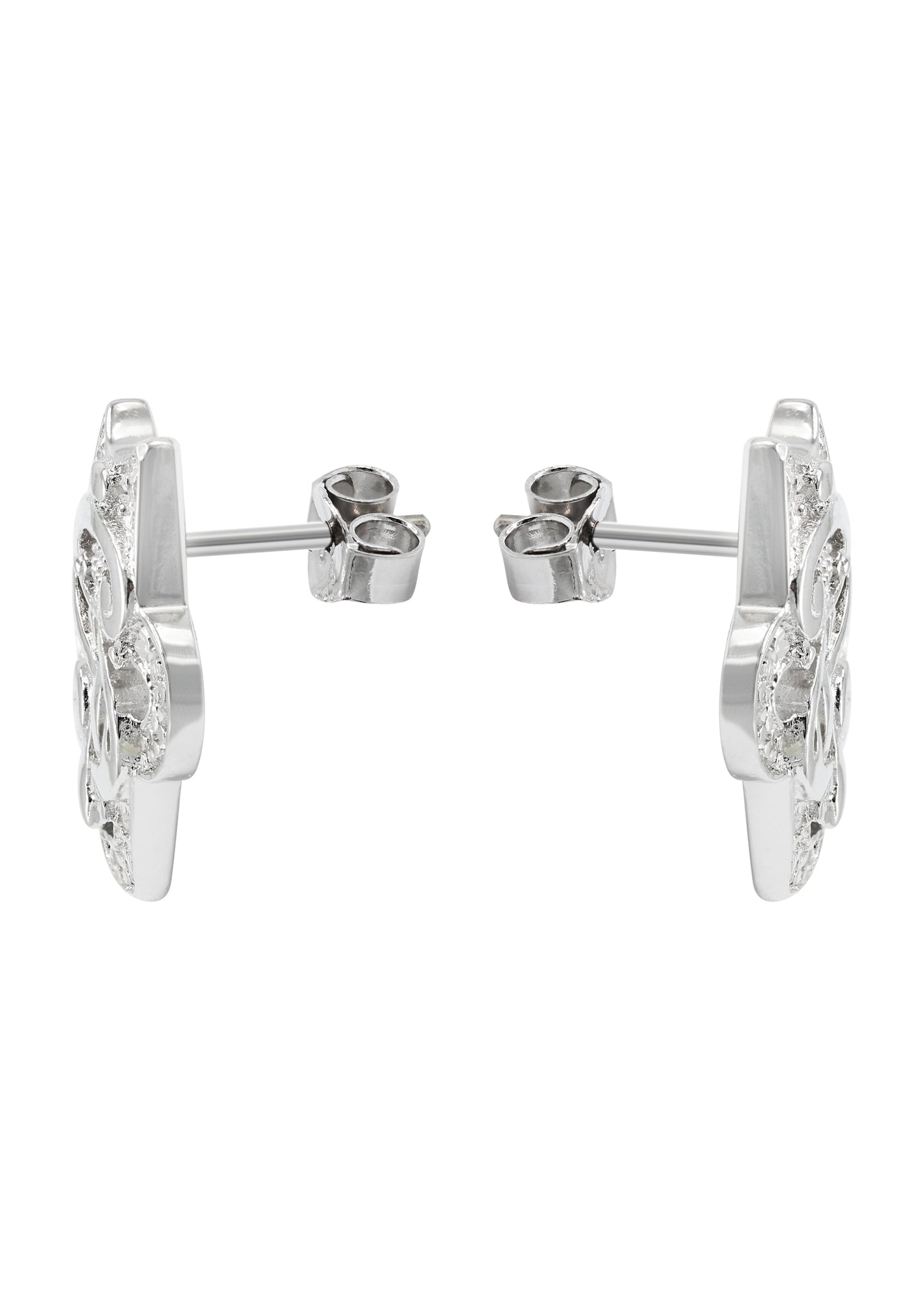 Mens Jewelry - Silver Dollar Sign Iced Out VVS Stud Earrings for Men | Appx. 5.6 Grams
