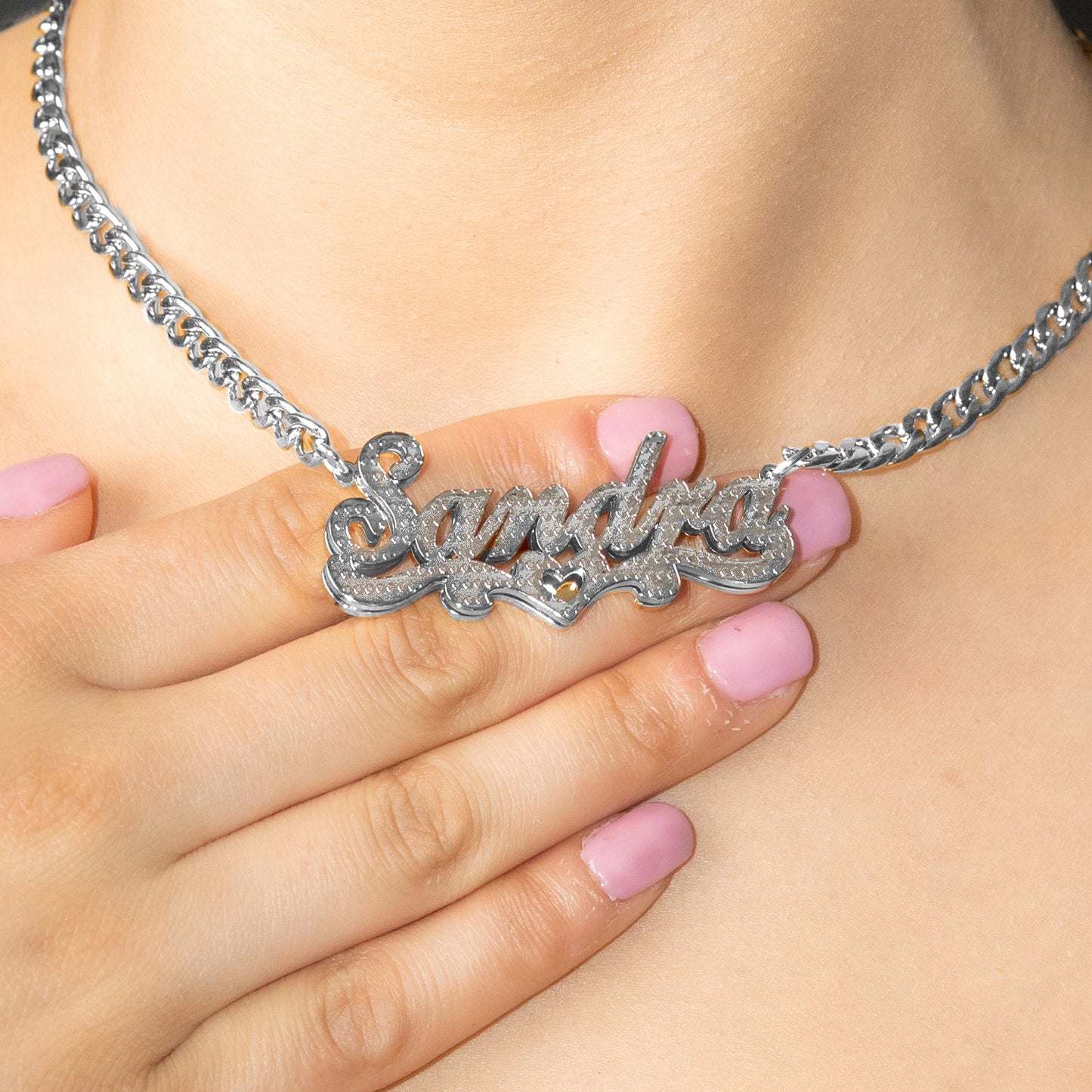 Women Jewelry - White Gold Name Necklace | Style # N20