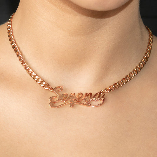 Women Jewelry - Rose Gold Name Necklace | Style # N29