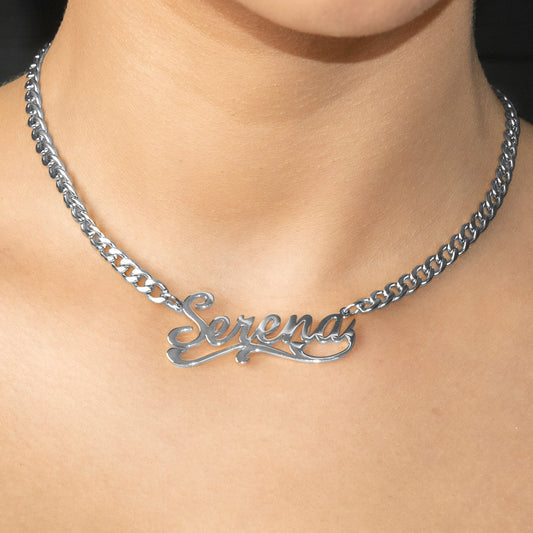 Women Jewelry - White Gold Name Necklace | Style # N29
