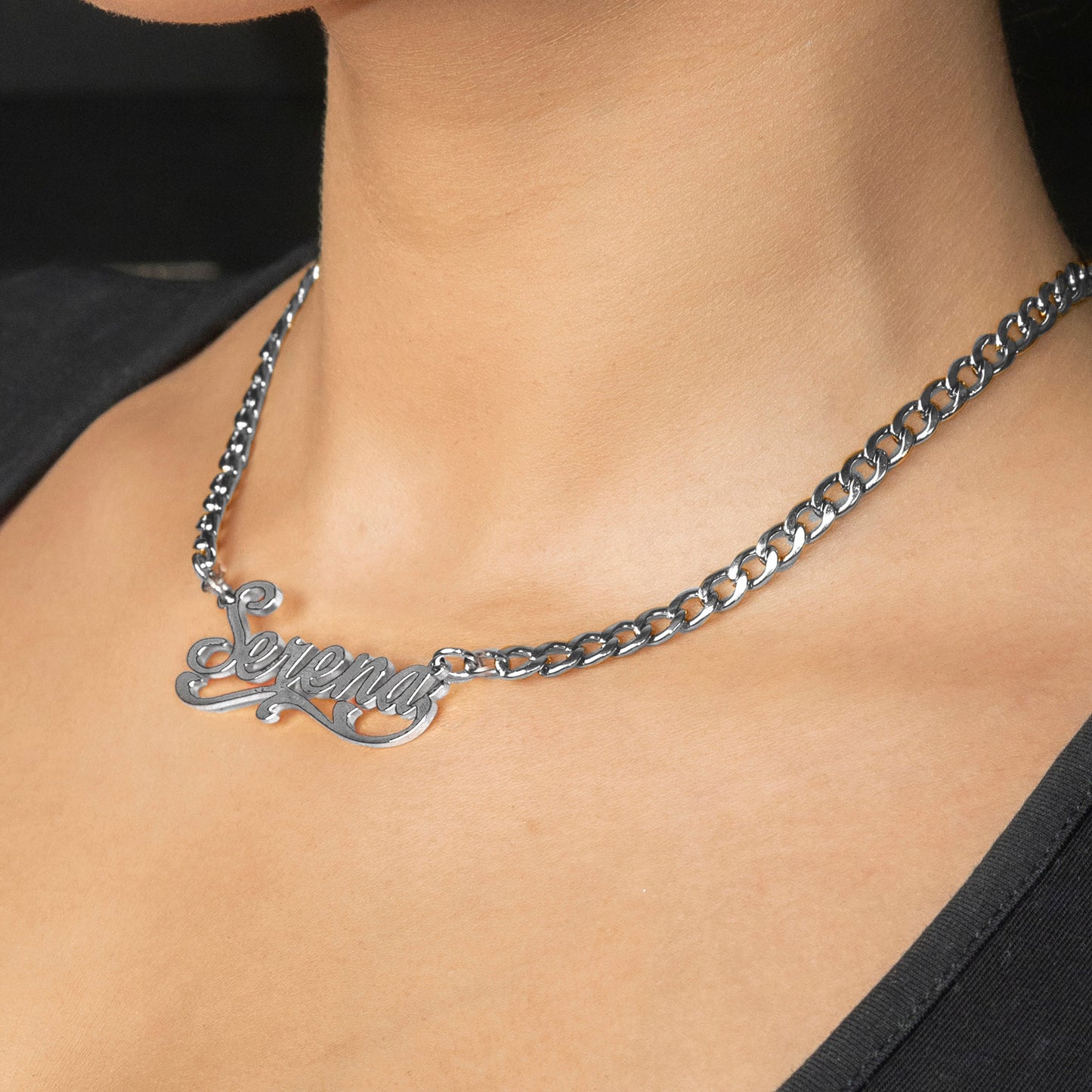 Women Jewelry - White Gold Name Necklace | Style # N29