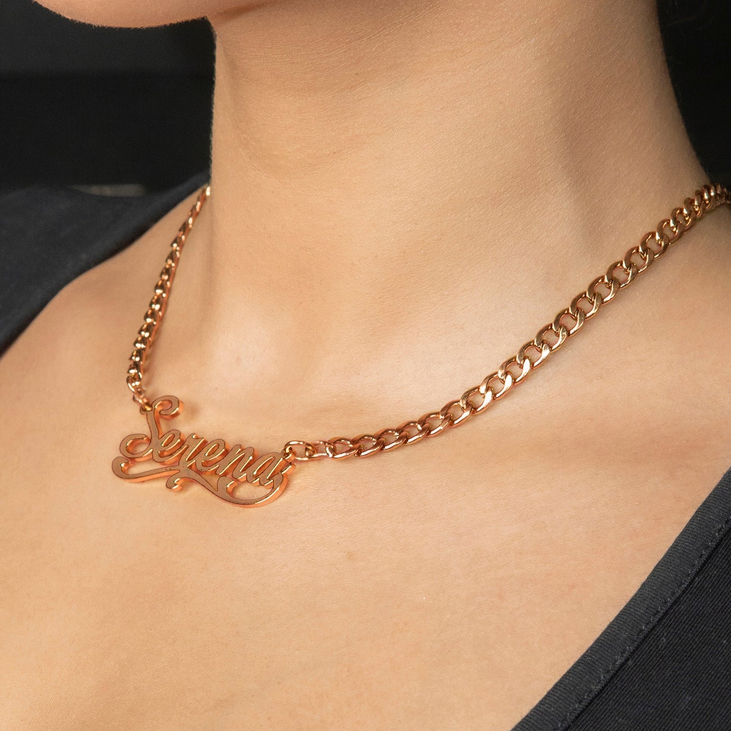 Women Jewelry - Rose Gold Name Necklace | Style # N29