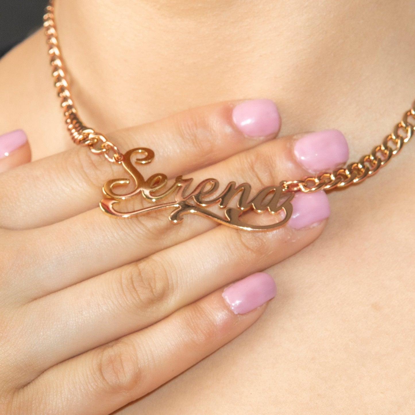 Women Jewelry - Rose Gold Name Necklace | Style # N29